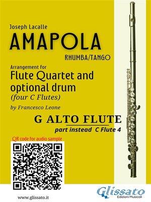 cover image of C Alto Flute (instead C flute 4) part of "Amapola" for Flute Quartet